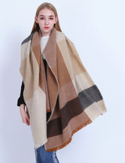 Oversized plaid faux cashmere scarf - MRSLM