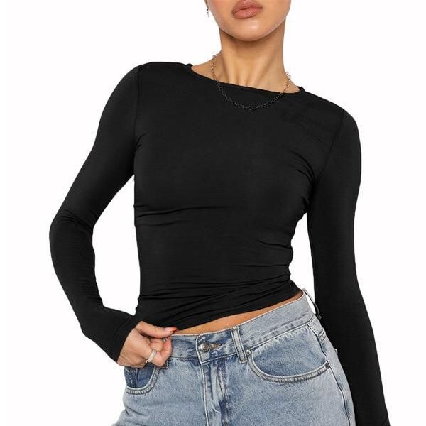 women's slim fit crop top, view 3 - MRSLM