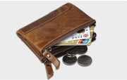 men's short RFID leather wallet, view 6 - MRSLM
