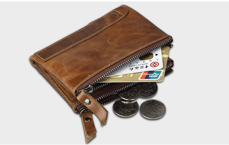 men's short RFID leather wallet, view 6 - MRSLM