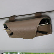 leather car sun visor glasses holder, view 4 - MRSLM