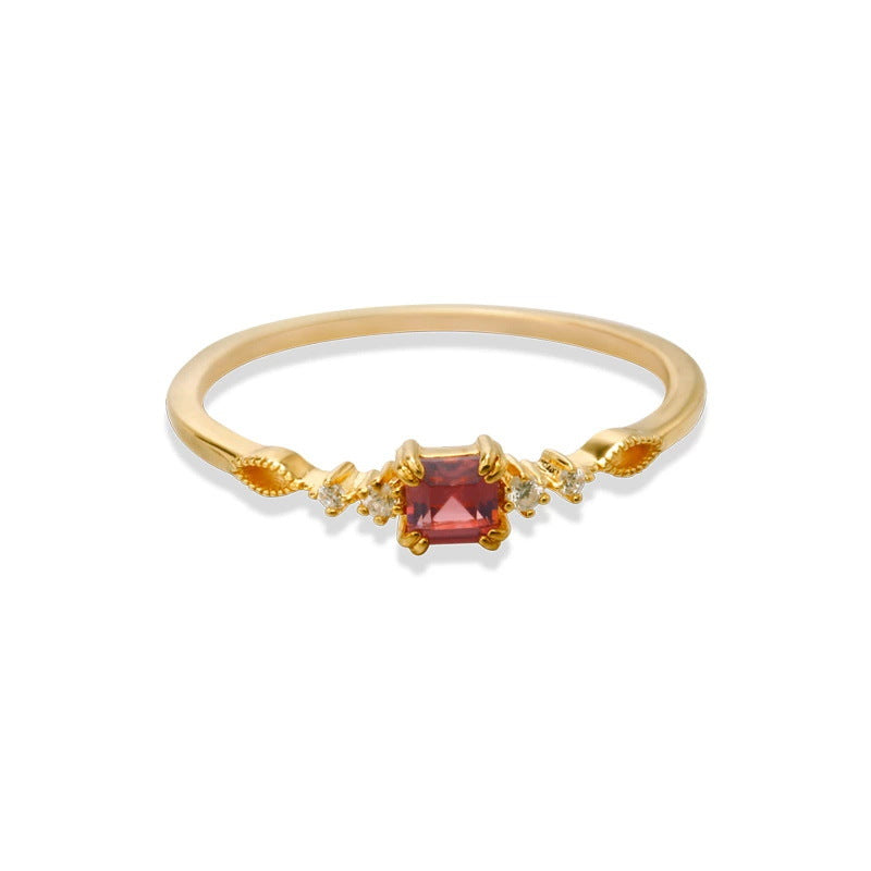 sterling silver garnet wave ring, view 5 - MRSLM