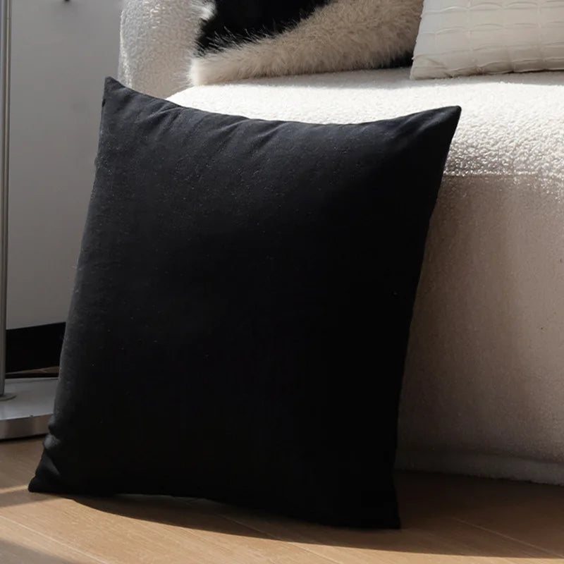 italian minimalist black and white cushion cover, view 2 - MRSLM
