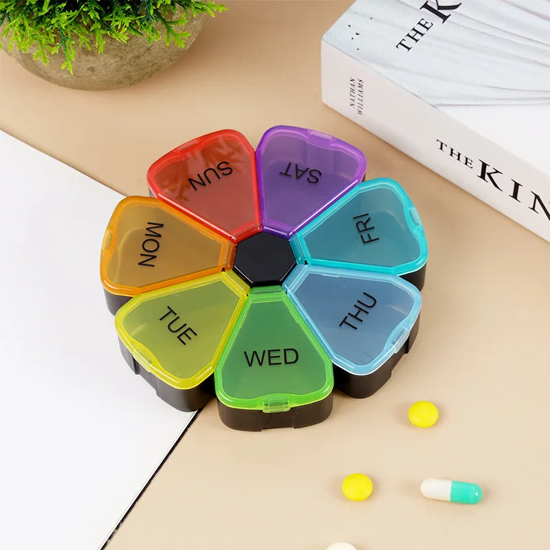 compact 7-grids travel pill organizer, view 2 - MRSLM