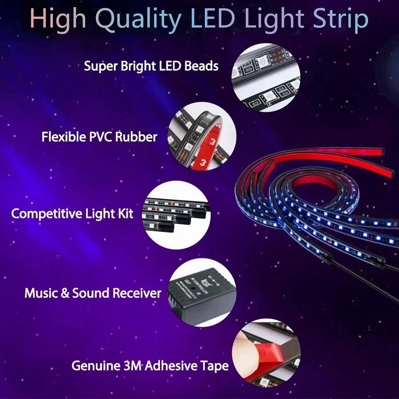 car underglow LED strip light kit, view 5 - MRSLM