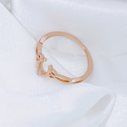 lucky horseshoe hollow lace silver ring, view 2 - MRSLM