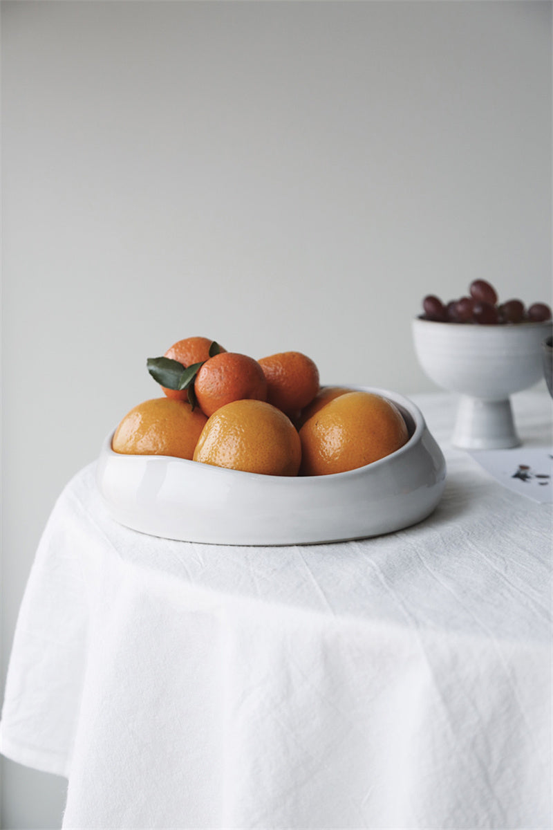 irregular ceramic fruit bowl, view 5 - MRSLM