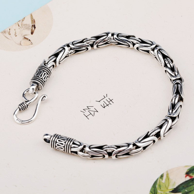vintage ethnic silver bracelet, view 5 - MRSLM