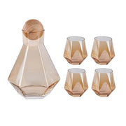 Glass carafe set with wood lid, view 3 - MRSLM