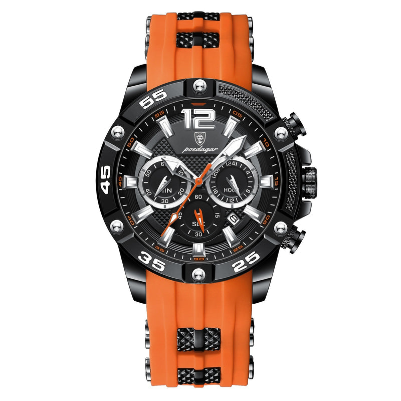men's silicone band quartz watch, view 4 - MRSLM