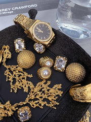 retro gem earrings, view 5 - MRSLM