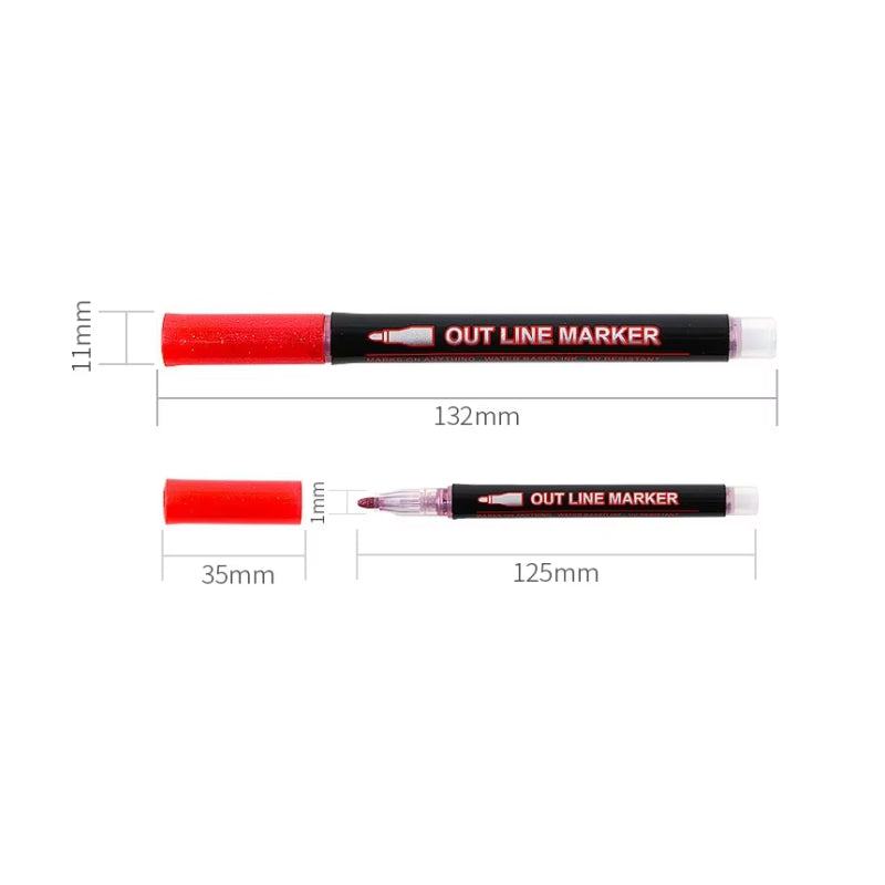 24 color double line contour pen set, view 7 - MRSLM