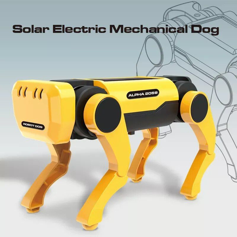 solar DIY mechanical dog robot kit, view 4 - MRSLM