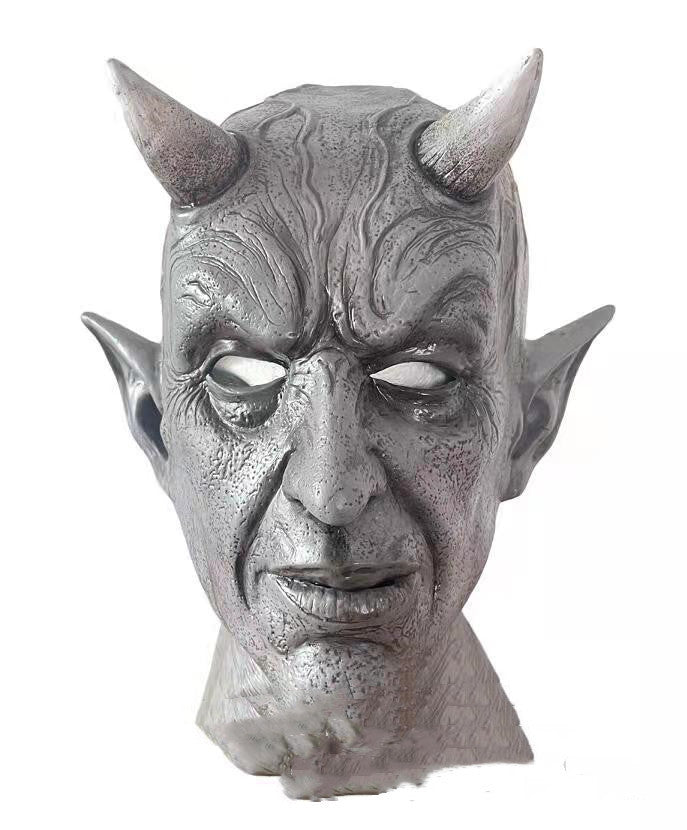 Halloween horn demon latex mask headgear, view 4 - MRSLM