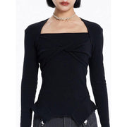 square collar knit sweater, view 6 - MRSLM