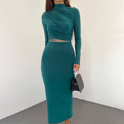 see-through pleated slim fit dress - MRSLM