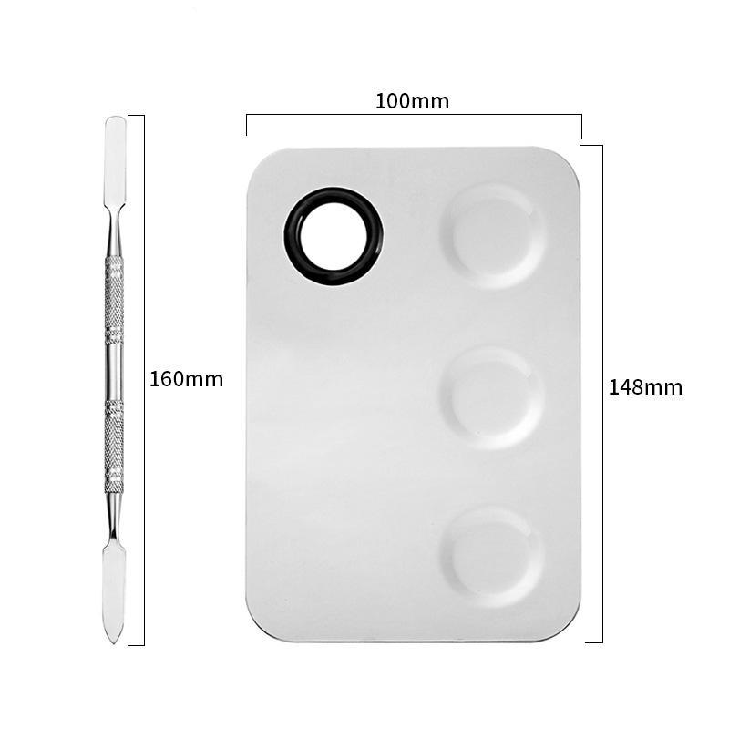 stainless steel mixing palette with spatula, view 7 - MRSLM