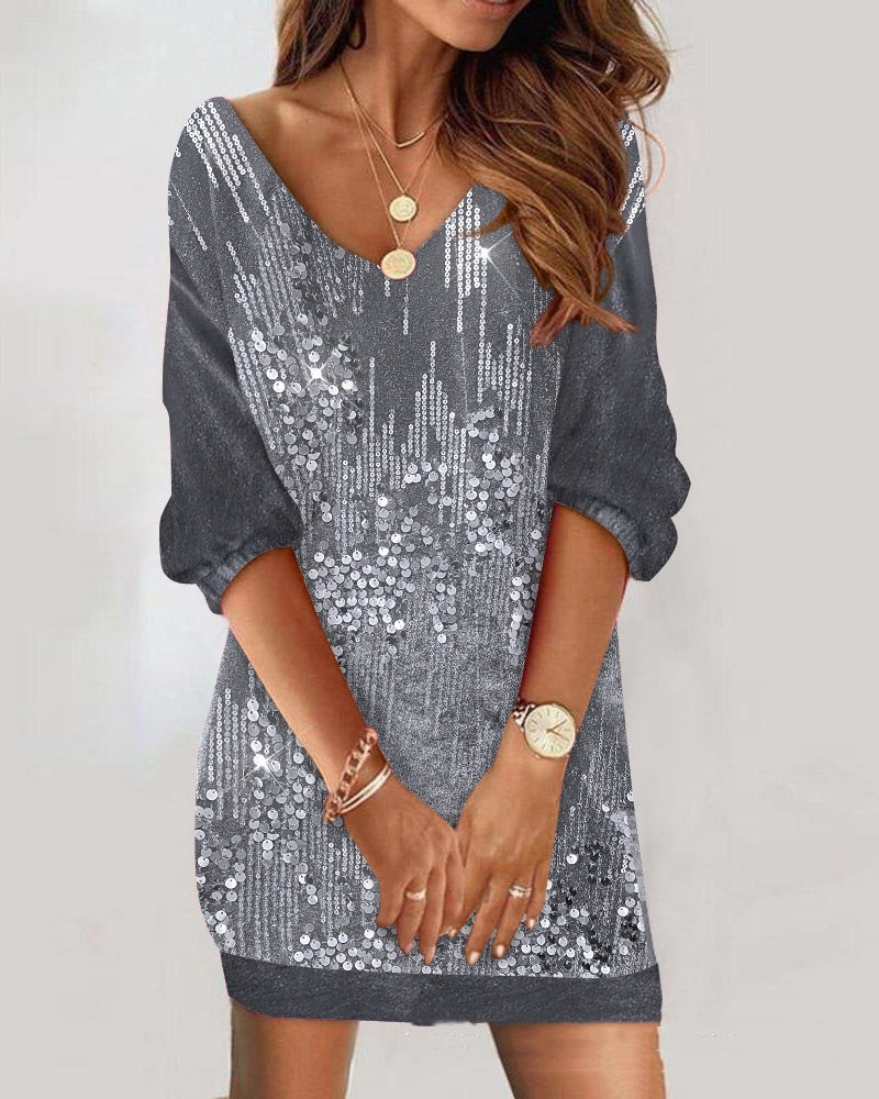 lace v-neck off-the-shoulder dress, view 13 - MRSLM