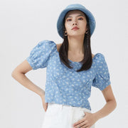 floral denim crop top - MRSLM
