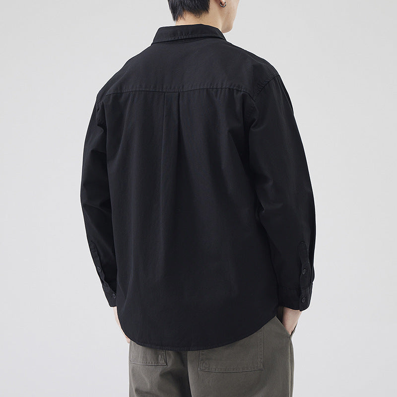 Men's heavy cotton long-sleeved shirt, view 3 - MRSLM