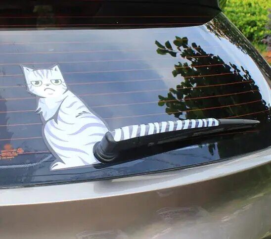 reflective cat car sticker, view 3 - MRSLM