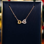 rose gold moissanite necklace, view 4 - MRSLM