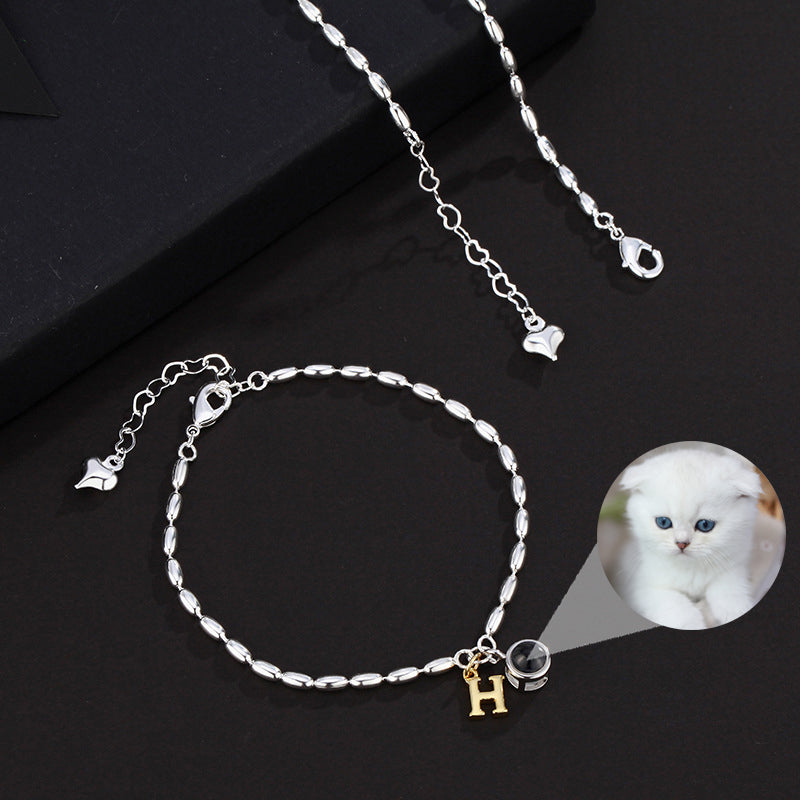 letter bubble bracelet, view 5 - MRSLM