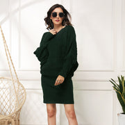 loose batwing sleeve sweater dress, view 3 - MRSLM