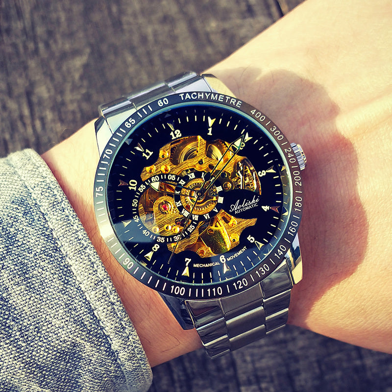 men's automatic hollow mechanical watch, view 15 - MRSLM