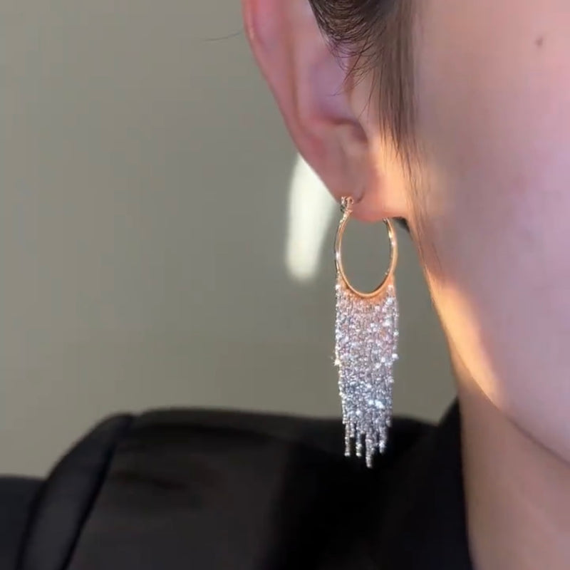 spun yarn flower earrings, view 2 - MRSLM