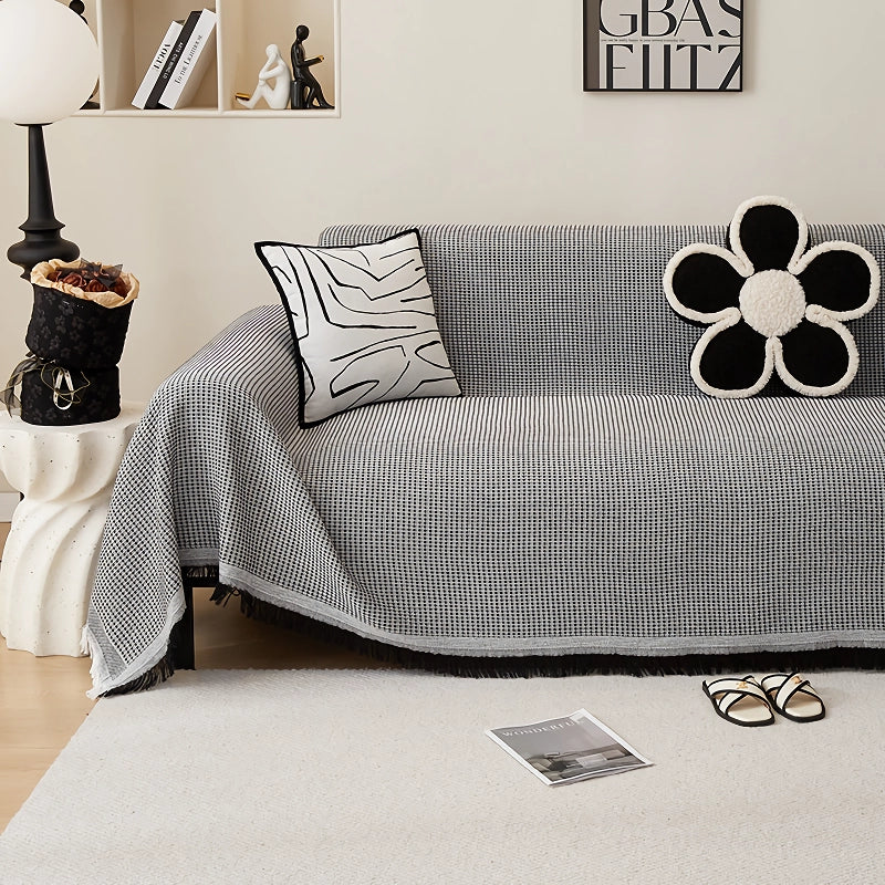 Woven cotton sofa cover blanket, view 8 - MRSLM