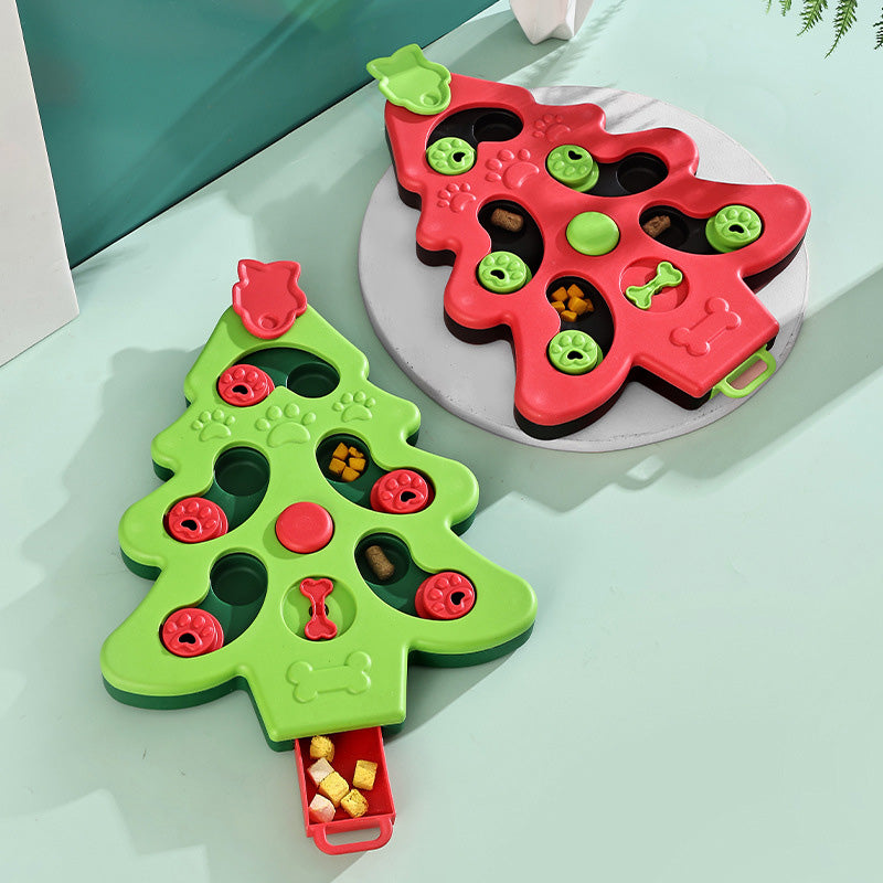 interactive christmas tree dog puzzle toy, view 4 - MRSLM