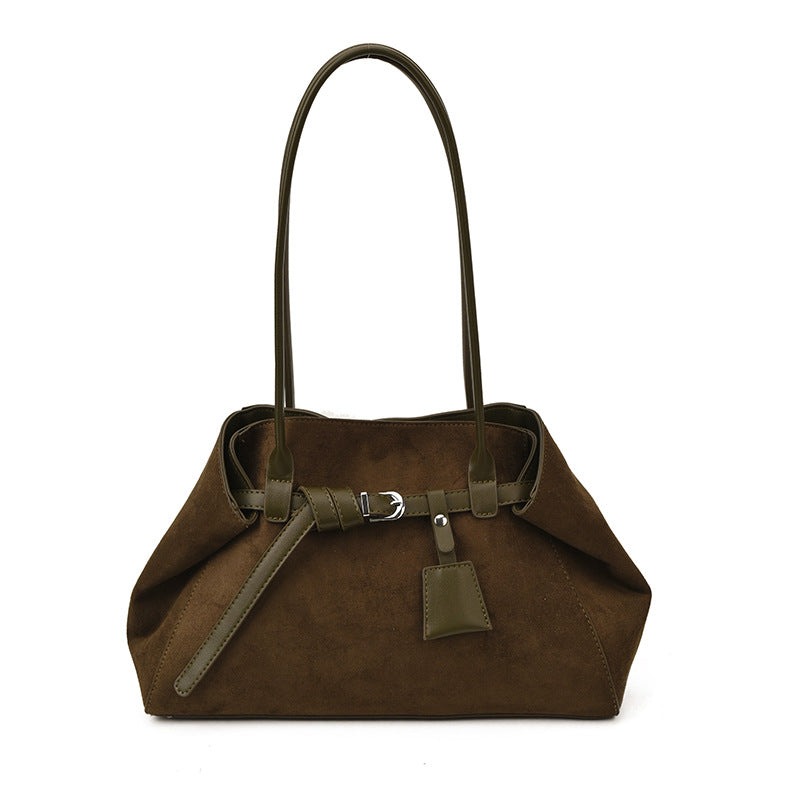Women's frosted suede-look tote bag, view 4 - MRSLM