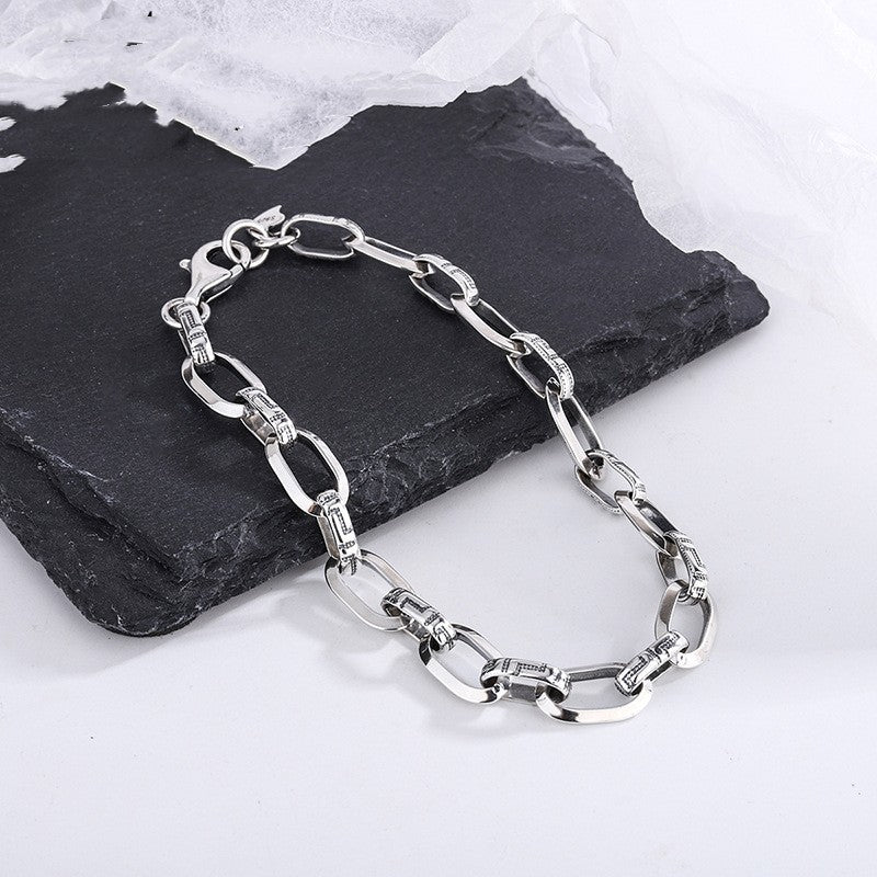 s925 silver great wall punk bracelet, view 4 - MRSLM
