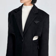elegant overcoat with waist cut-out, view 8 - MRSLM