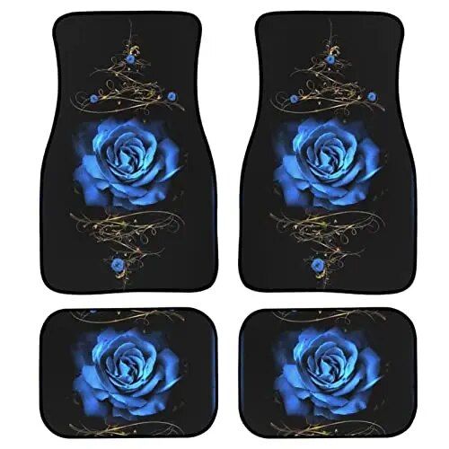 Red rose printed all-weather car floor mats, view 2 - MRSLM