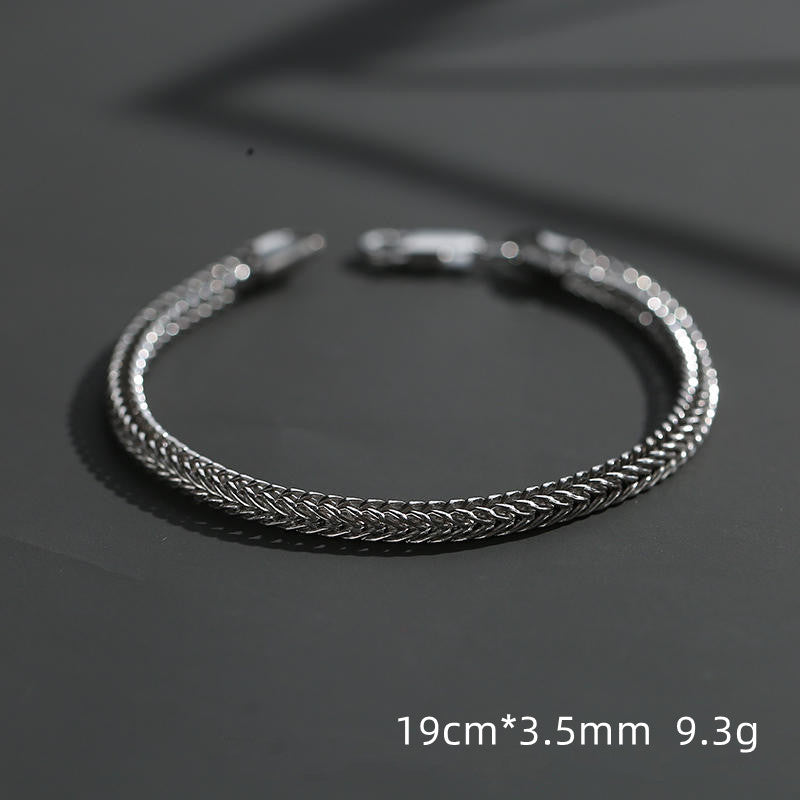 men's s925 silver chain bracelet, view 8 - MRSLM
