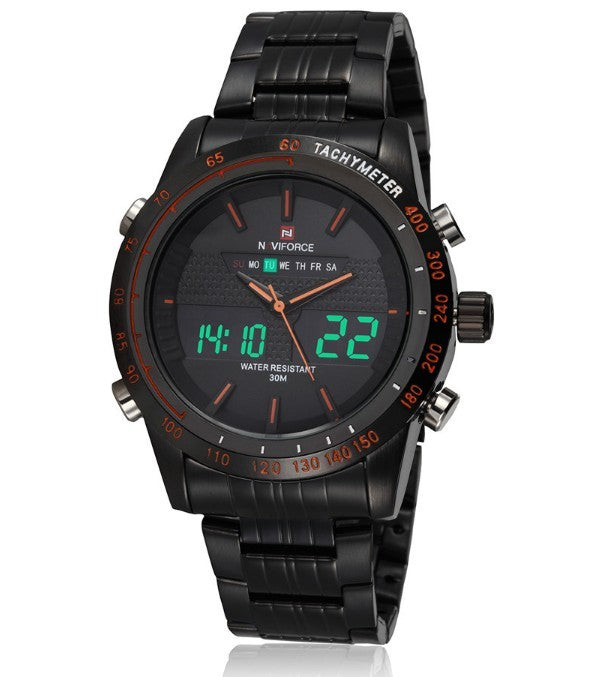 men's sports steel band watch, view 4 - MRSLM