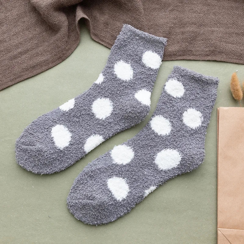 Candy color fluffy dot socks for women, view 9 - MRSLM
