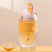 portable glass water bottle with straw, view 7 - MRSLM