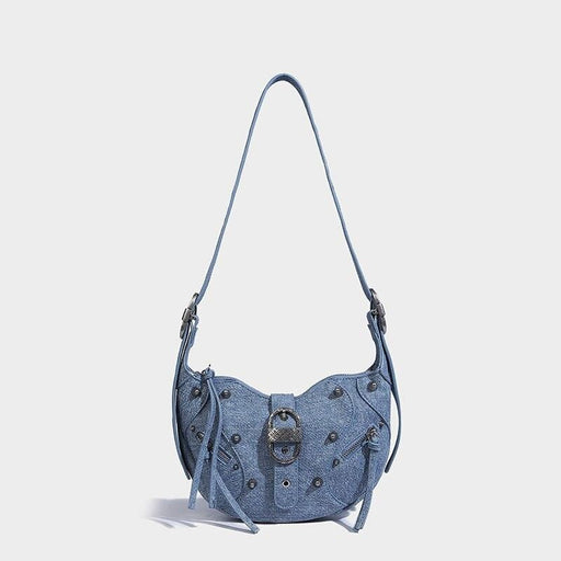 pink punk pu leather sling crossbody daypack, view 8 - MRSLM