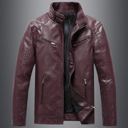 men's fleece padded pu leather jacket, view 2 - MRSLM