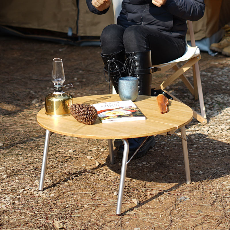 portable bamboo folding table, view 5 - MRSLM