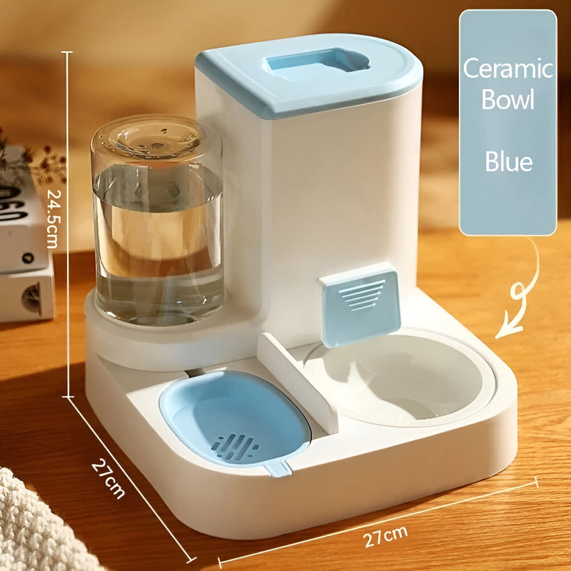 automatic cat water feeder and food dispenser, view 6 - MRSLM