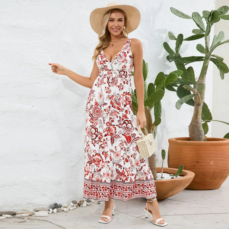 floral paisley V-neck dress - MRSLM