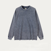 mens cotton long sleeve loose pullover, view 9 - MRSLM