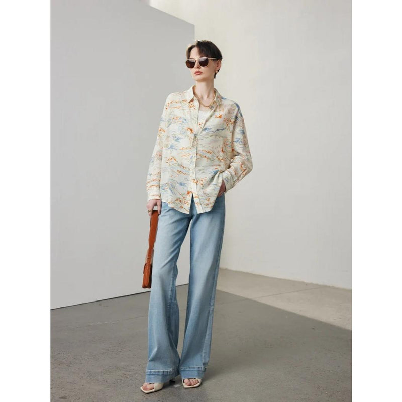 chic summer silk blouse, view 7 - MRSLM