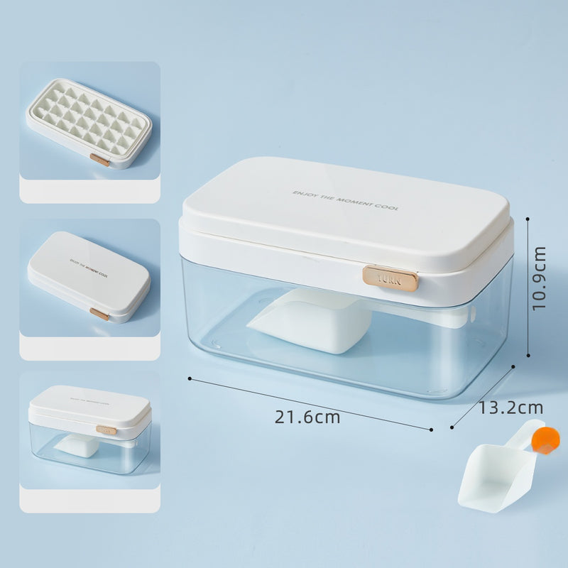 Square ice cube tray with flip-top lid, view 4 - MRSLM
