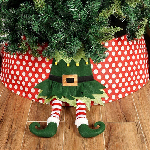 red white polka dot christmas tree skirt - MRSLM