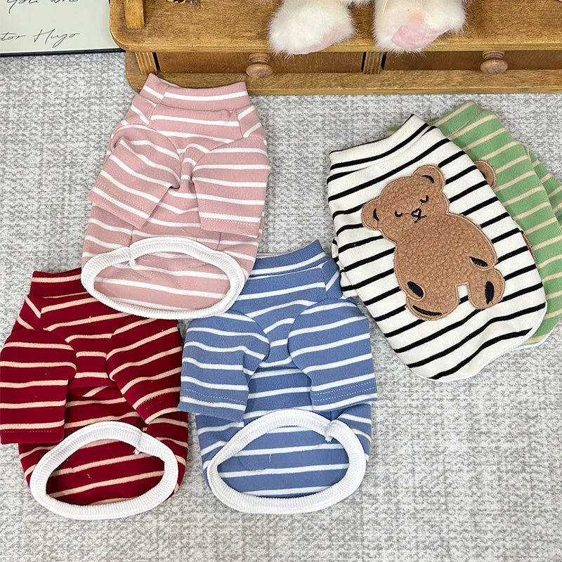 striped teddy bear pet hoodie, view 10 - MRSLM